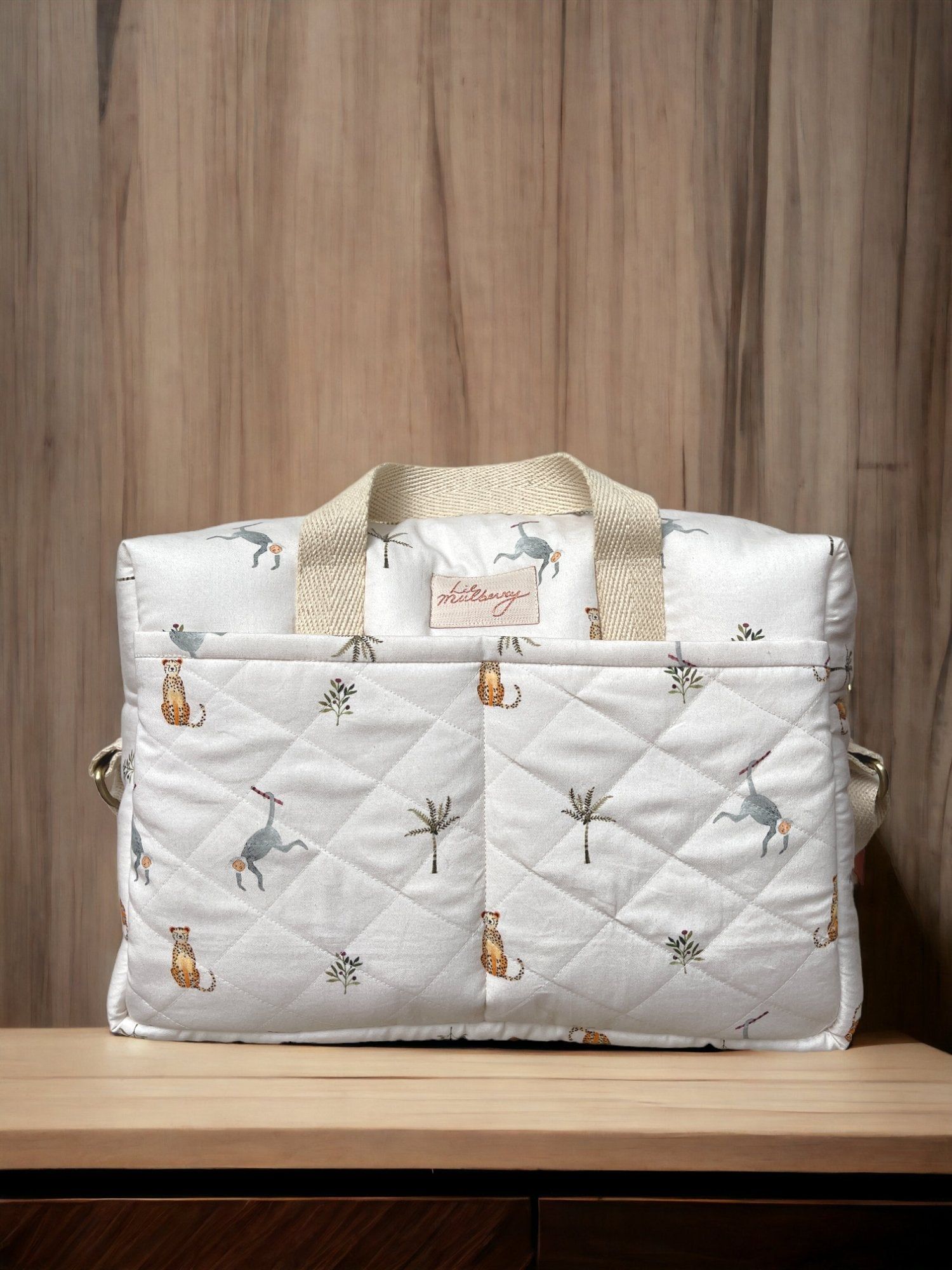 Monkey Cheetah Cotton Changing Bag